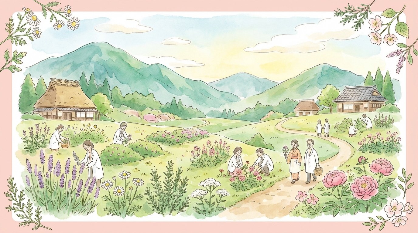 神薬才花苑の美しい薬草苑